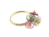Mixed Tourmaline Disc Ring in Yellow Gold by Becky Kelso