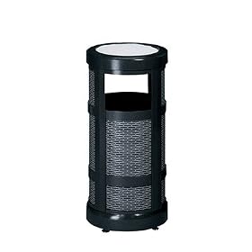 Click here to buy Ash Trash Receptacle, 5 Gallon, 2 Opening, 12x24, Black URIA51BK by United Receptacle.