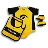 Iowa Hawkeyes Baby Nike Onesie Bib and Booties