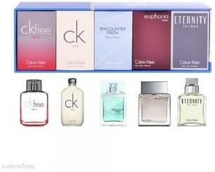 5 pcs. set(ck free sport 10ml edt,eternity 10ml edt, euphoria 10ml edt, encounter fresh 10ml edt,one 10ml edt] Men