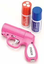 Mace® Pepper Gun Pink, Sprays from any Angle up to 25', Trigger Activated LED for Better Aim On Sale