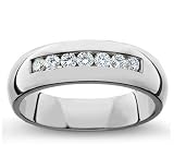 Comfort-Fit Men's Wedding Ring in 18k White Gold or Yellow Gold (G-H/SI2, 3/8 ct. tw.)
