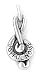 Sterling Silver Music Clef Charm by Bob Siemon
