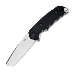 Buck Bravo TM Partially Serrated Knife (Black/Silver, Large)