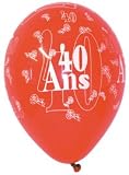 6 Ballon de decoration anniversaire fete pour 40 ans