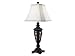 Kenroy Home Gallagher 33 Inch Table Lamp In Dark Rattan Finish With An Off White Cut Corner Square Shade