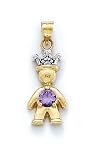 14k Diamond & Amethyst-Purple Birthstone Prince Pendant