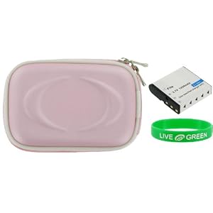 EVA Hard Shell Carrying Case (Pink) and NB-4L Battery for Canon PowerShot SD960IS Digital Camera Pink