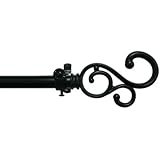 Achim Home Furnishings Buono II Medley Curtain Rod with Finials, 48-Inch Extends to 86-Inch