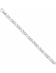 Genuine 14K Wg 6.0Mm Fancy Link Bracelet 8 Inches 100% Satisfaction Guaranteed.