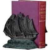 Executive Solid Brass Old Time Sailboat Pair of Bookends