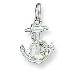 Sterling Silver Anchor Charm with 20 inch Sterling Silver Chain