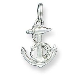 Buy Sterling Silver Anchor Charm with 20 inch Sterling Silver Chain by A Great Jewelry Co.