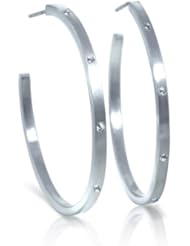 Alex Woo "Sienna" Sterling Silver Hoop Earrings