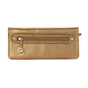 Buy Ladies Antique Brass Leather Clutch Wristlet Wallet: Antique Brass Clutch by Michael Kors