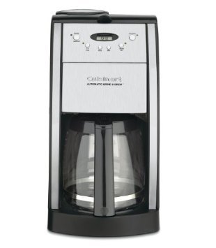 Cuisinart Grind & Brew 12-Cup Automatic Coffeemaker, Features Built In Grinder, 12 Cup Carafe with Ergonomic Handle, Dripless Spout and Knuckle Guard, with Pause N' Brew Option, 24 Hour Fully Programmable and Gold Tone/Charcoal Filter Included