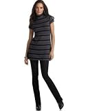 Calvin Klein Jeans Striped Cap-Sleeve Turtleneck Sweater Dress/Tunic