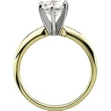 Exquisite! Women's 14k Two-tone 2 ct Round Brilliant Moissanite Solitaire Engagement Ring - 8.0mm