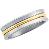 Titanium & 18K Yellow Gold Bridal Design Comfort Fit Band