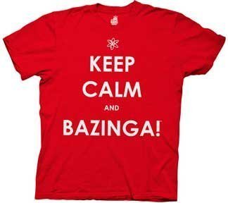 The Big Bang Theory Bazonga Red Mens Tshirt-xlarge