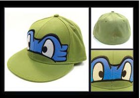  TMNT Teenage Mutant Ninja Turtles - Leonardo Face Logo Flatbill Flex Fit Hat Cap