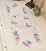Bucilla Stamped Embroidery Dresser Scarf & Doilies Swirl Flowers 45087; 2 Items/Order