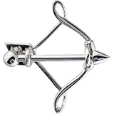 Solid 14KT White Gold BOW and ARROW Nipple Ring