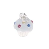 Silver Plated Cupcake With Swarovski Crystal Sprinkles Charm 17mm (1)