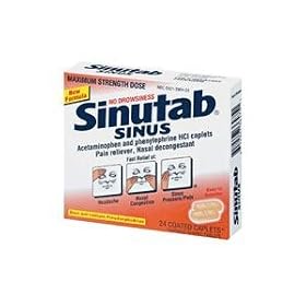 Sinutab Maximum Strength Non Drowsy Sinus, Caplets 24 ea