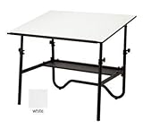 ALVIN King-Size Onyx Drawing/Drafting Table White Base with 37.5 x 60" Top