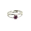 Rhinestone Adjustable Birthstone Fashion Ring for February, Amethyst