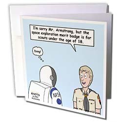 Rich Diesslins Funny KNOTS Scouting Cartoons - KNOTS National Scout Jamboree 2001 Space Exploration Merit Badge - Greeting Cards-12 Greeting Cards with envelopes