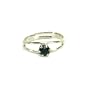 Rhinestone Adjustable Birthstone Fashion Ring for May, Emerald