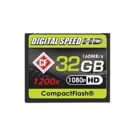 Digital Speed 32GB 1200X Professional High Speed Mach III 160MB/s Error Free (CF) HD Memory Card Class 10