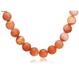12mm Round Orange Agate Beaded Necklace, 16