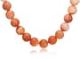 12mm Round Orange Agate Beaded Necklace, 16"
