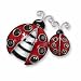 Jewelry : Clearly Charming Crystal Ladybugs Sterling Silver and Enamel Pin