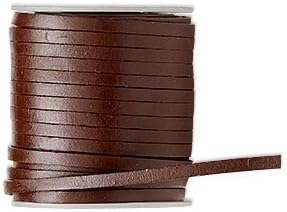 Genuine Flat Leather Lace Brown 4x1.5mm 25 Yards Spool