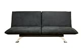 Baxton Studio Donatella Black-Microfiber Convertible Futon Sofa Bed