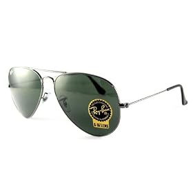 Ray-Ban RB 3025-W0879 Gunmetal Large Aviator Sunglasses with G-15XLT Lenses- 58mm