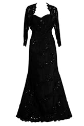 Spaghetti Strap Sequined Lace Mother-of-the-Bride Dress 