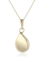 14k Italian Yellow Gold Pendant Necklace, 18"