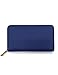 Thick Crosshatched Zip-Around Genuine Leather Wallet