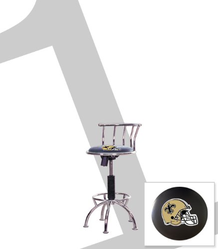 New Orleans Saints Themed Adjustable Height 24"-29" Chrome Metal Finish Swivel Seat Bar Stool! at Amazon.com