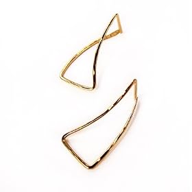 18k Twisted Rectangle Hoop Earrings