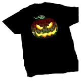 Halloween Pumpkin Sound Reactive Equalizer EL Flashing T-Shirt