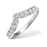 Image of Platinum 11 Stone 0.67ct Diamond Wishbone Ring