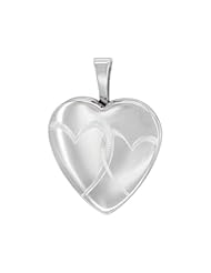 Sterling Silver Small Heart Locket Necklace Interlocking Hearts 5/8 inch