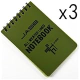 Cosmos &reg; Set of 3 Green Waterproof/All Weather/Shower/Aqua Notes/Notepad/Notebook with Cosmos Fastening Strap
