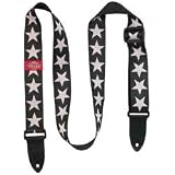 Electric Guitars item: White Star Guitar Straps Black with White Stars